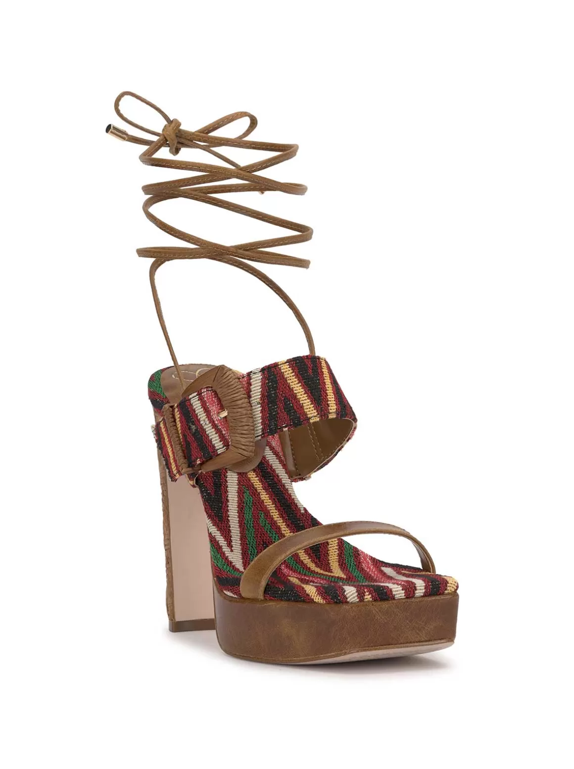 Caelia Ankle Lace Up Platform Sandal In Brown Multi<Jessica Simpson Cheap