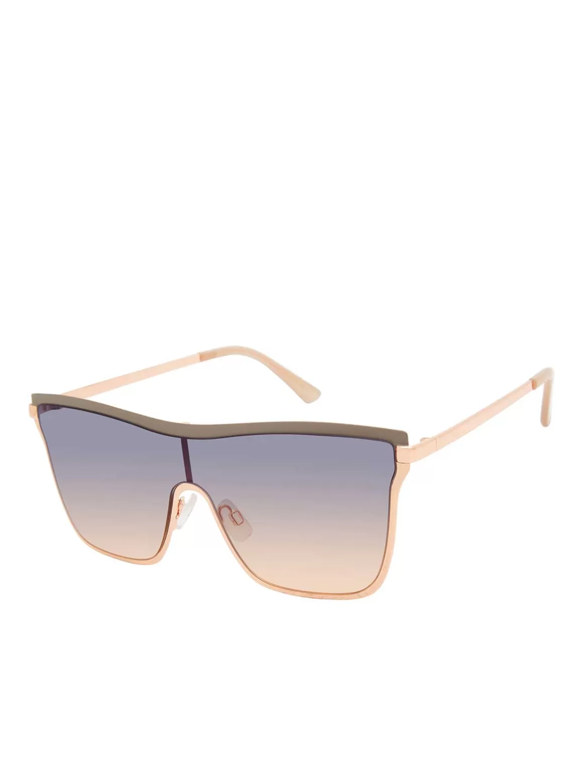 Chic Metal Square Shield Sunglasses In Nude & Rose Gold<Jessica Simpson Clearance