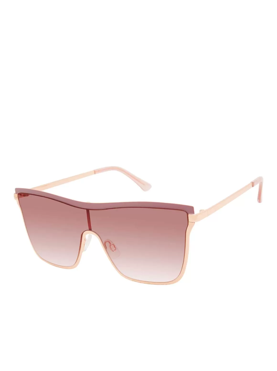 Chic Metal Square Shield Sunglasses In Rose Gold & Rose<Jessica Simpson Flash Sale