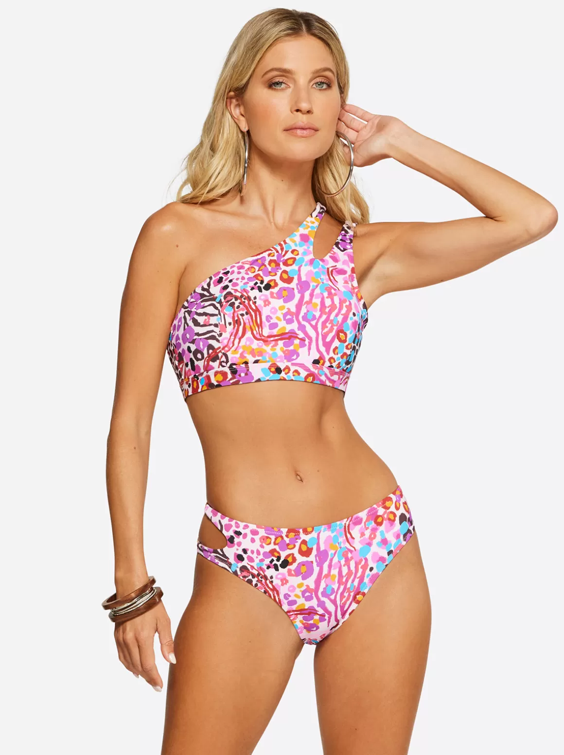 One Shoulder Top In Pink Multi<Jessica Simpson Cheap