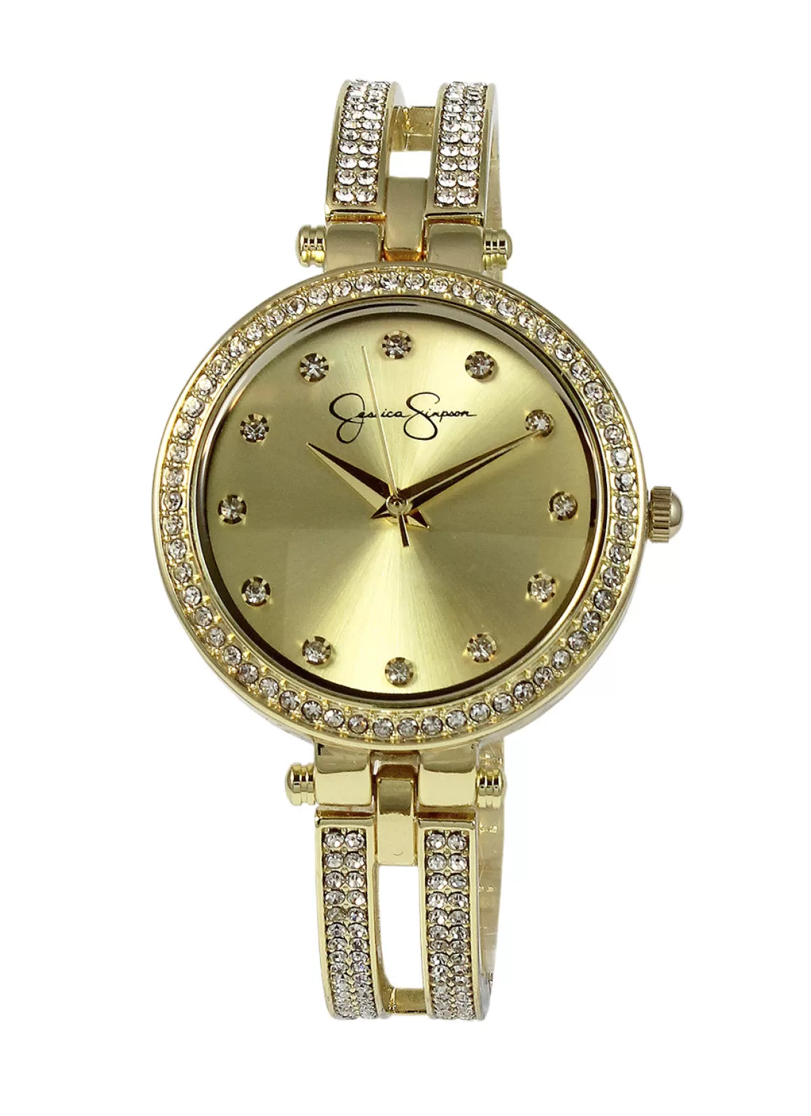 Tone Crystal Double Arm Bangle Watch<Jessica Simpson Fashion