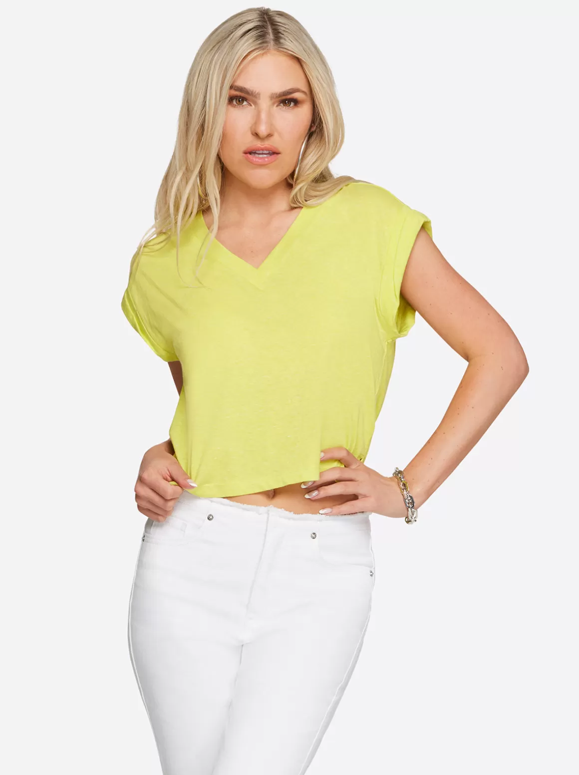 Hester Crop Tee In <Jessica Simpson Hot