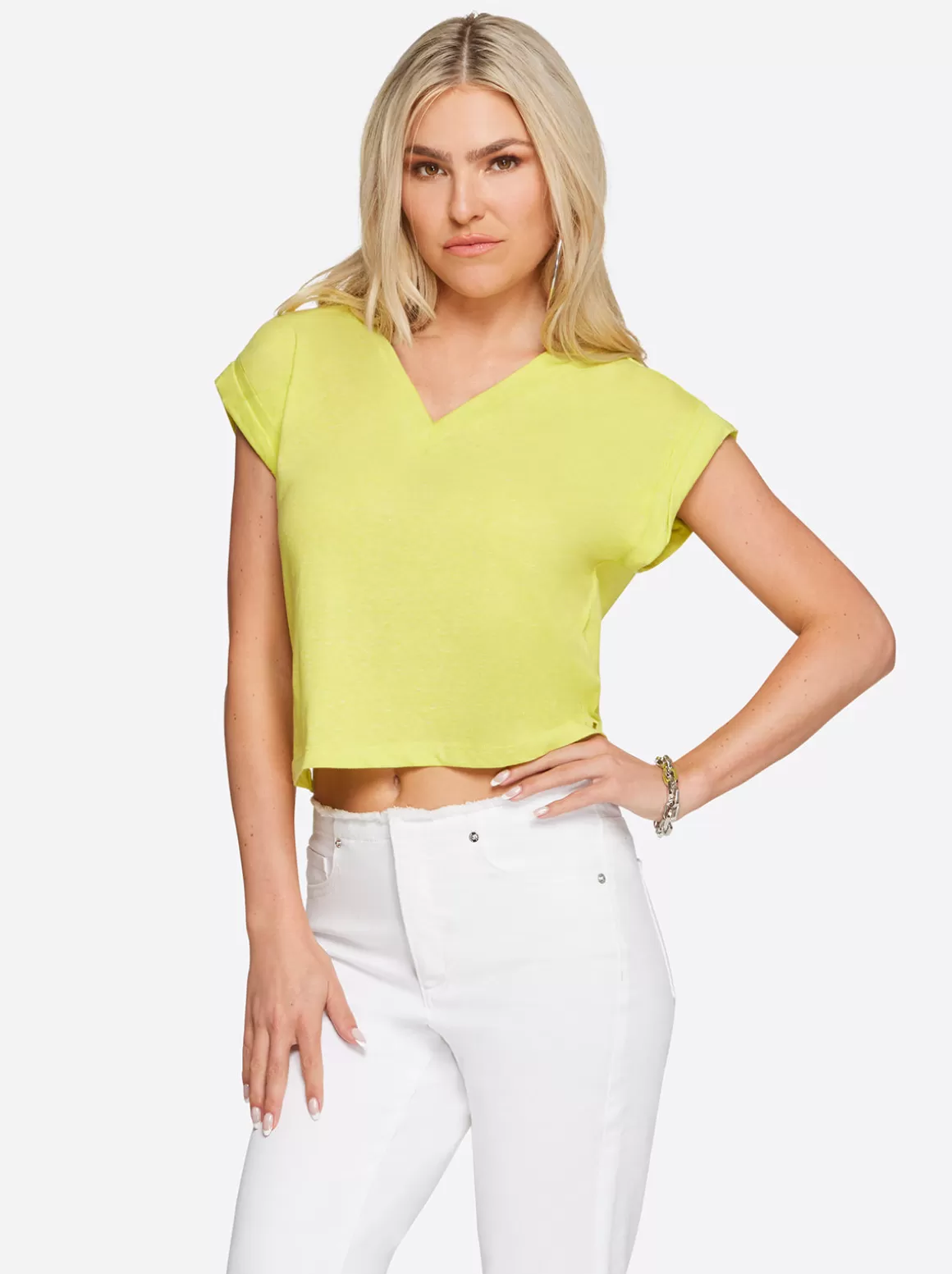 Hester Crop Tee In <Jessica Simpson Hot