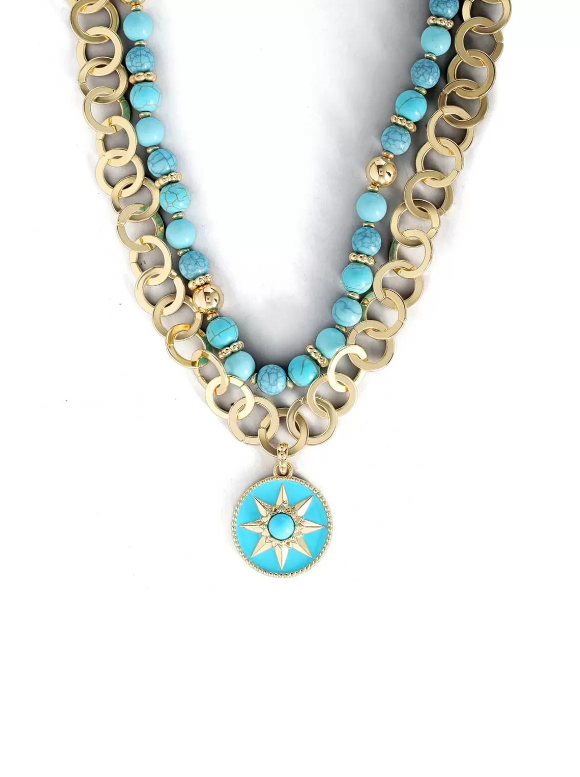 Layered Necklace With Turquoise Beads<Jessica Simpson Flash Sale