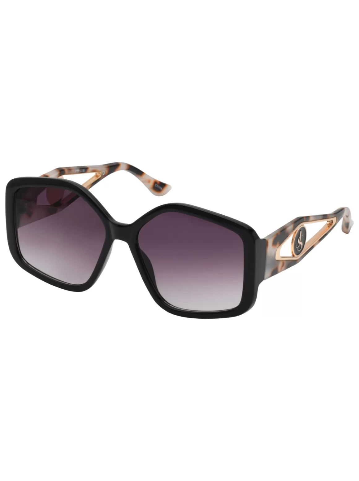 Oversized Geometric Sunglasses In & Tortoise<Jessica Simpson New