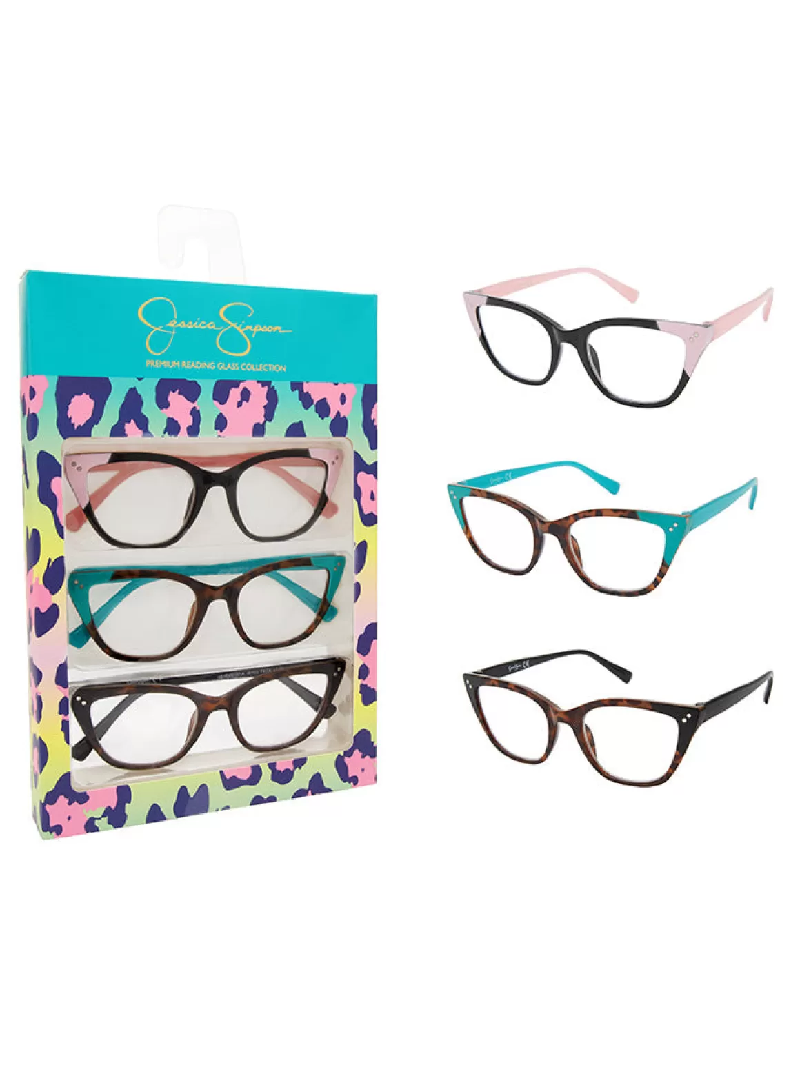 Set Of 3 Readers In Acqua & Black & Rose<Jessica Simpson Shop