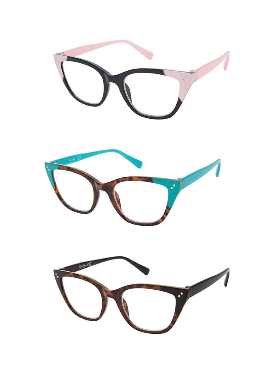 Set Of 3 Readers In Acqua & Black & Rose<Jessica Simpson Shop