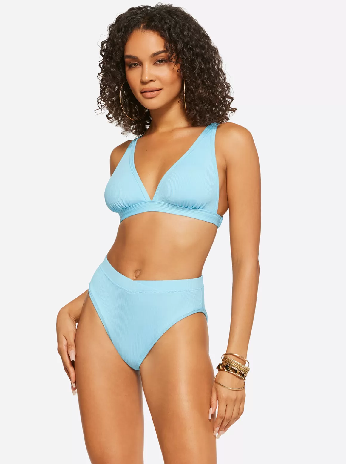 Textured Solids Full Support Triangle Bra In <Jessica Simpson New