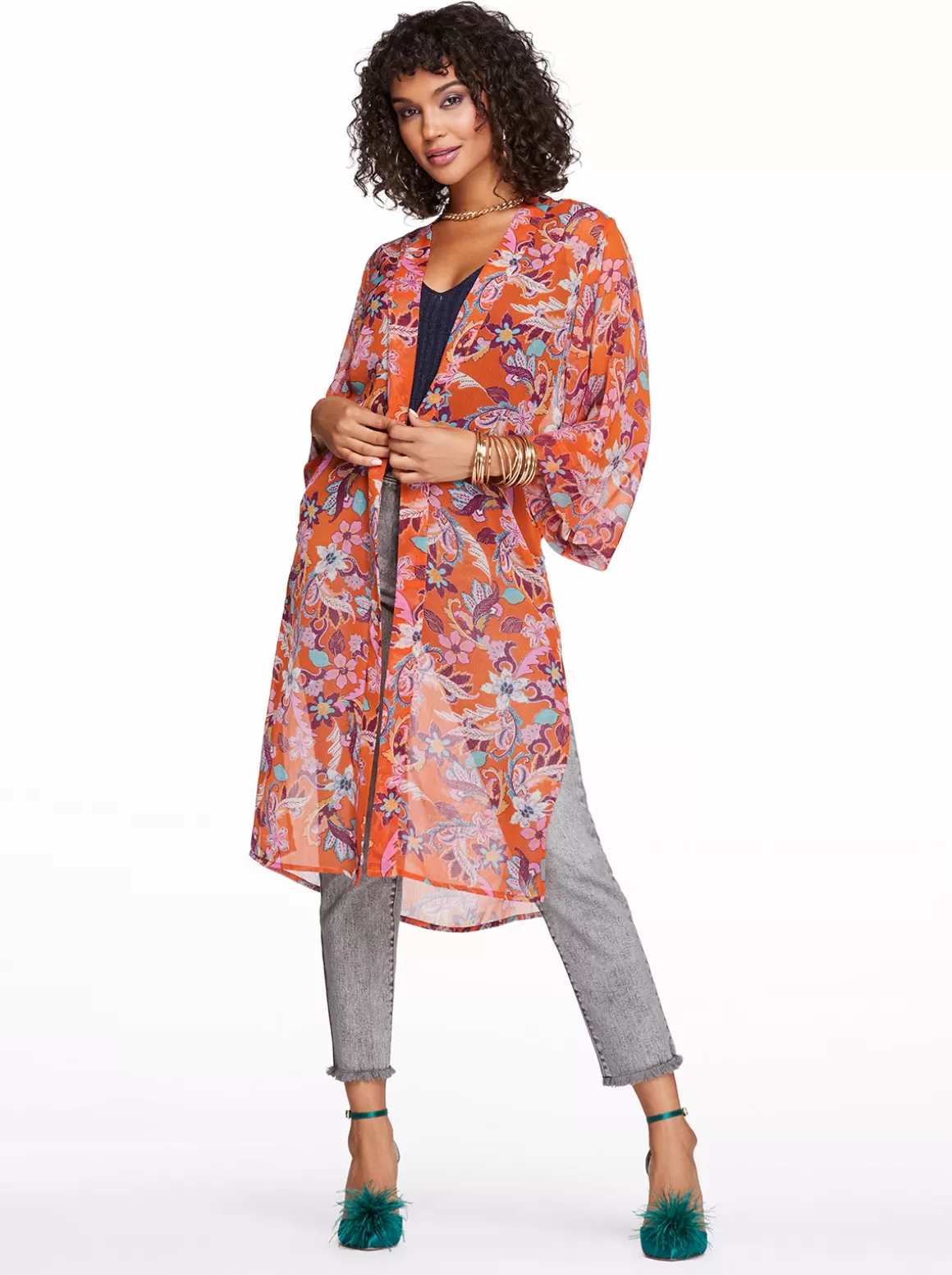 Tina Kimono In Vibrant Bouquet<Jessica Simpson Cheap