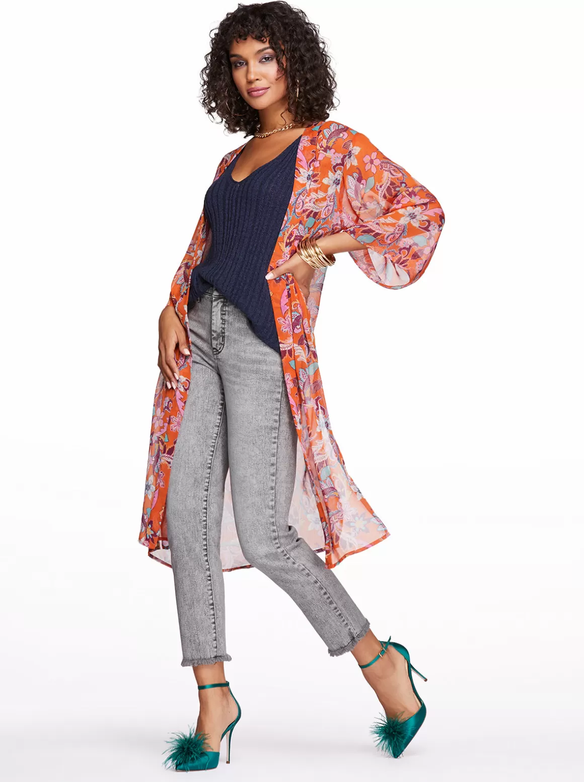 Tina Kimono In Vibrant Bouquet<Jessica Simpson Cheap