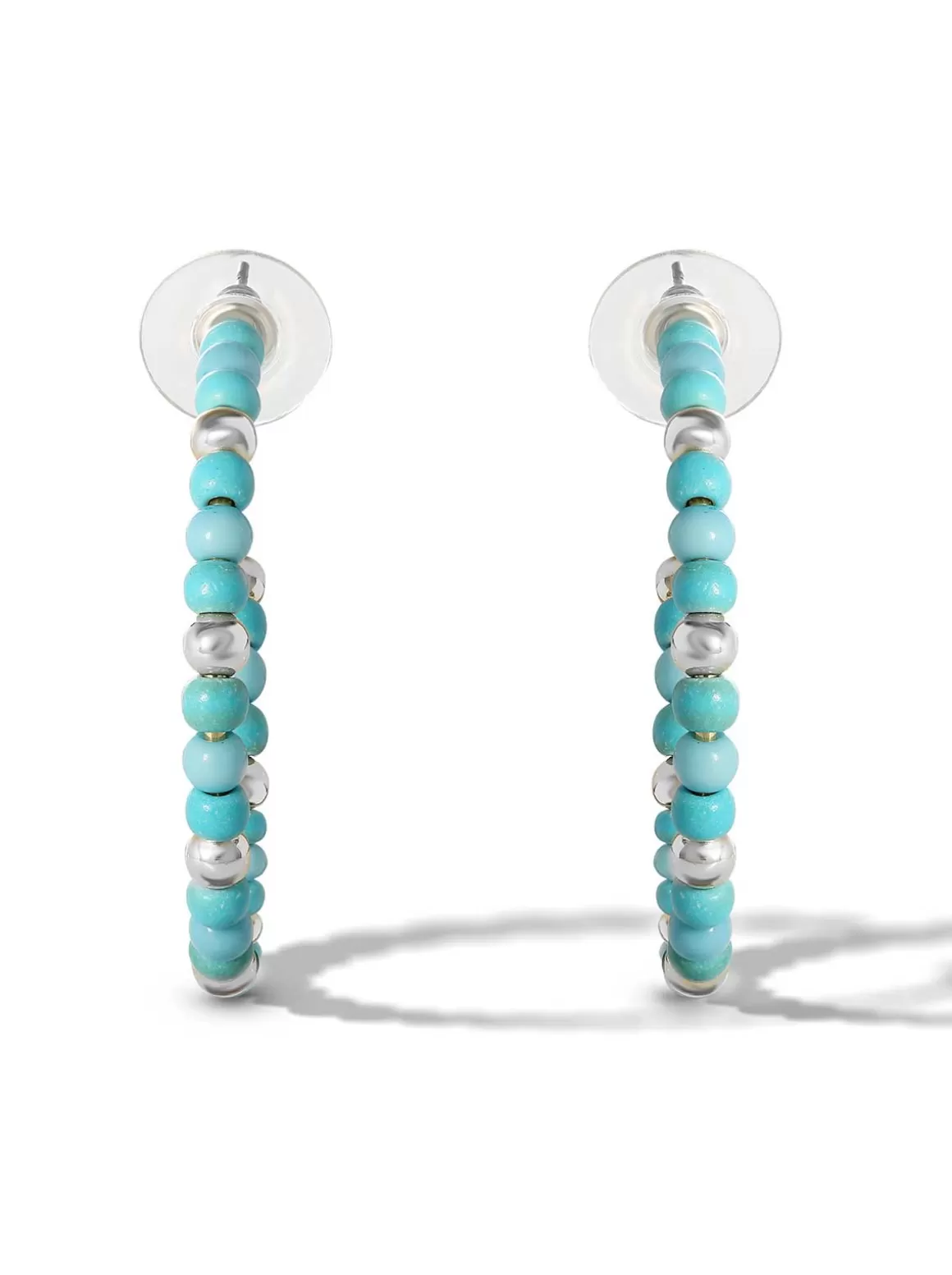 Turquoise Bead Hoop Earrings In <Jessica Simpson Store