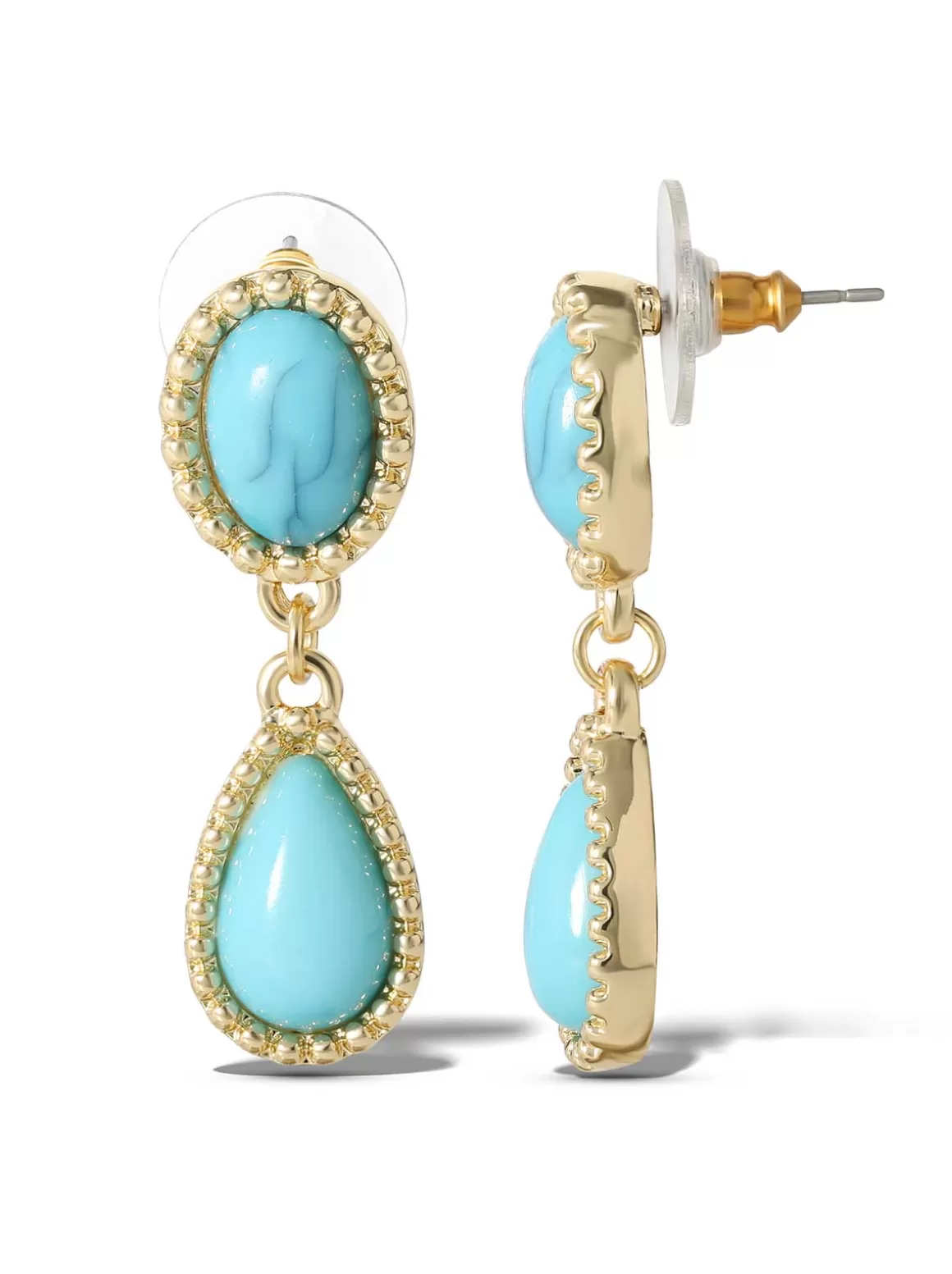 Turquoise Stone Drop Earrings<Jessica Simpson Store