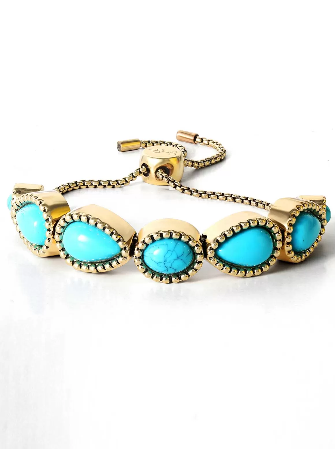 Turquoise Stone Slider Bracelet In <Jessica Simpson Flash Sale