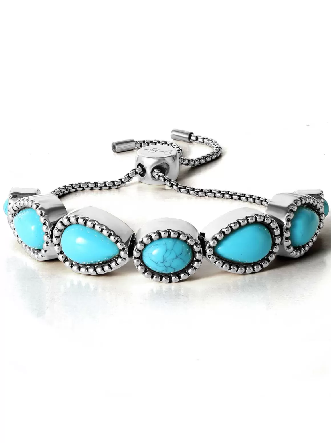 Turquoise Stone Slider Bracelet In <Jessica Simpson Store